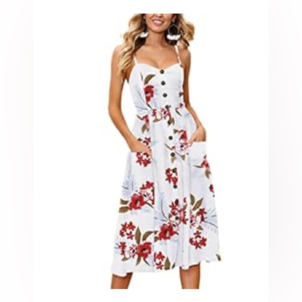 Floral Button-Down Dress with Pocket
